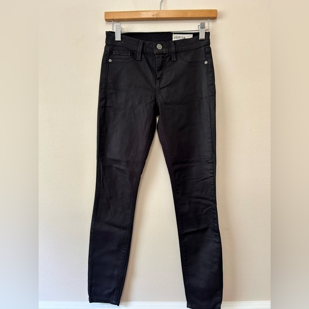 PISTOLA black skinny jeans low rise y2k style
